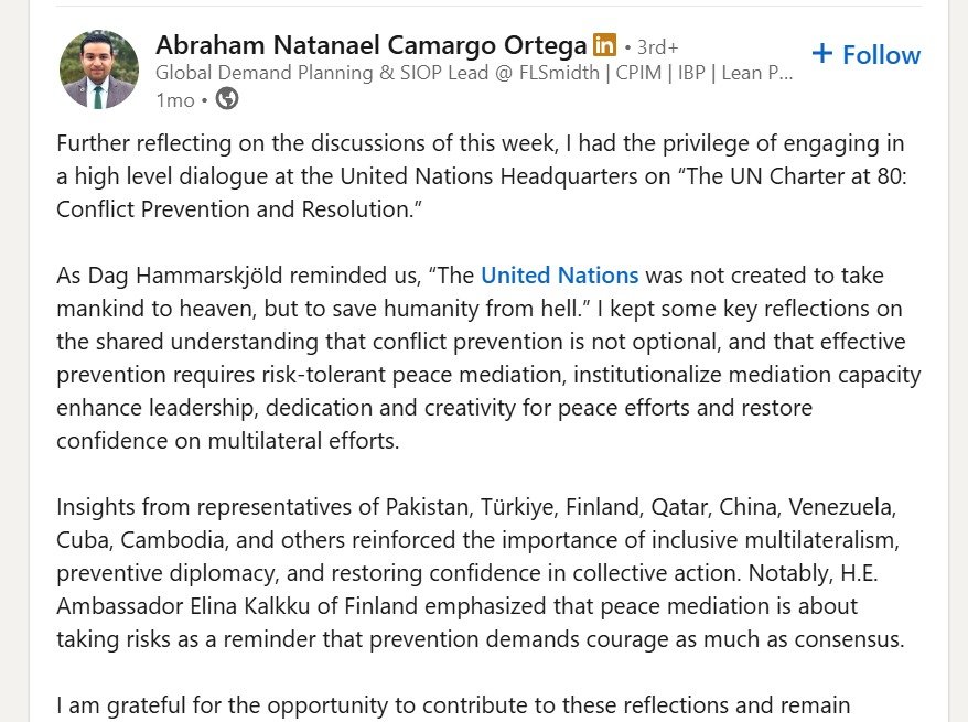 Abraham Natanael Camargo Ortega LinkedIn Post