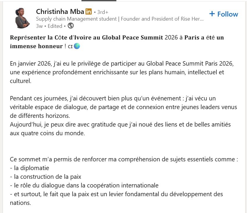Christinha Mba LinkedIn Post